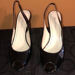 Patent leather sling back’s